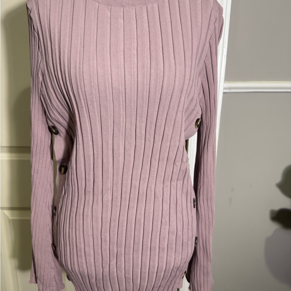 LEGOE HERITAGE - Ribbed Crew Neck Sweater in Dusty Rose